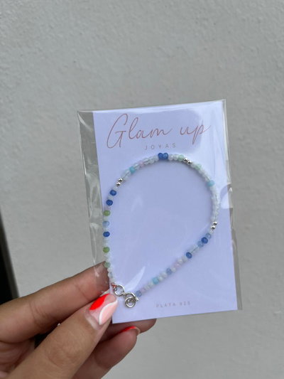 CRISTAL COMBINADO AZUL Y BLANCO 