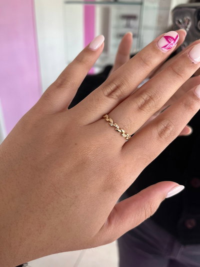 ANILLO HOJITAS DOBLE CON CUBIC