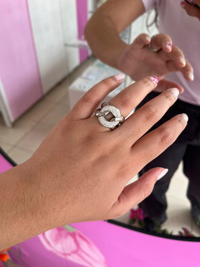 ANILLO CADENA INFLADO CON CUBIC