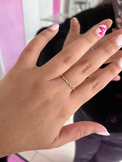 ANILLO HOJITAS CON CUBIC 