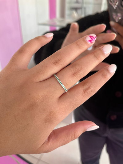 ANILLO CON MICROPAVE VERDE