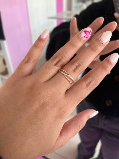 ANILLO CRUZADO CON MICROPAVE