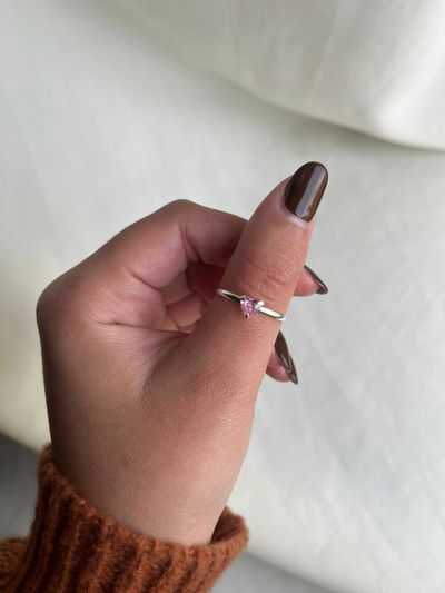 ANILLO CORAZÓN CUBIC ROSA