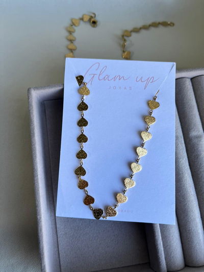 CHOKER CORAZONES CON BRILLO