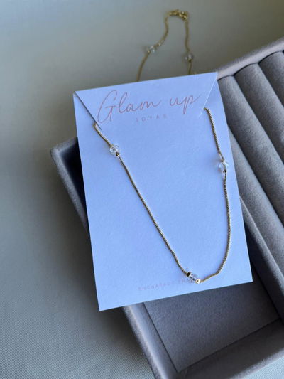 CHOKER CRISTALES BLANCO 