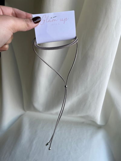 CORBATERO GAMUZADO GRIS