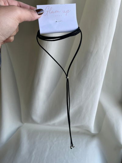 CORBATERO GAMUZADO NEGRO