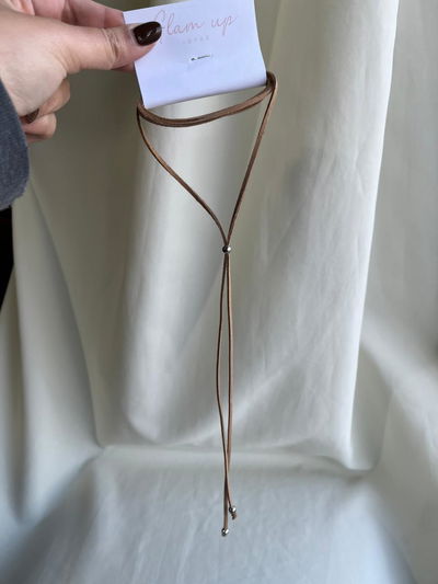 CORBATERO GAMUZADO MARRON CLARO