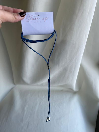 CORBATERO GAMUZADO AZUL 