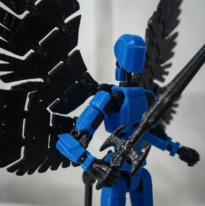 Dummy 13 con Alas de Ángel, Armas y Base