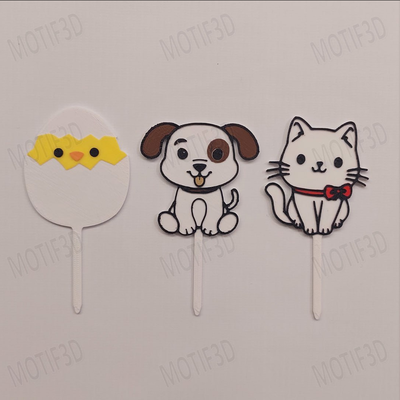 Pinche Toppers Animales Perro Gato Pollito