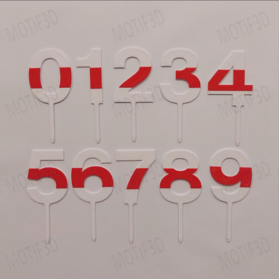 Numeros 2 Colores Blanco y Rojo
