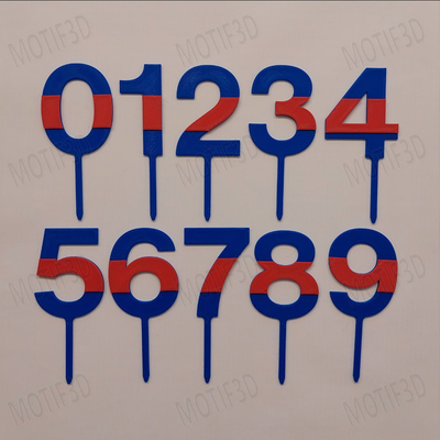 Numeros 2 Colores Azul y Rojo