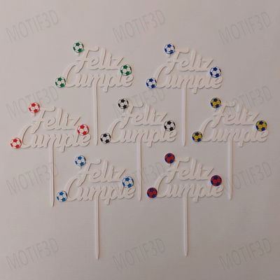 Topper Feliz Grande Cumple Pelota