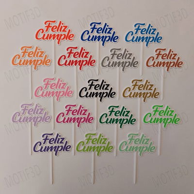 Topper Feliz Cumple Grande 2 Colores