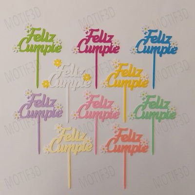 Topper Feliz Cumple Grande Margarita