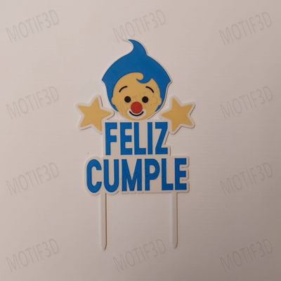 Topper Payaso Plim Plim Feliz Cumple