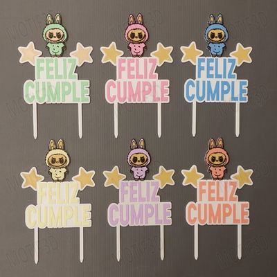 Topper Labubu Feliz Cumple