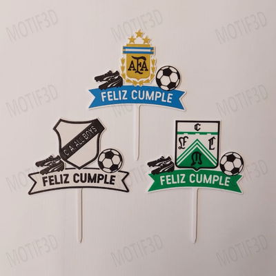 Topper Futbol Feliz Cumple Chico