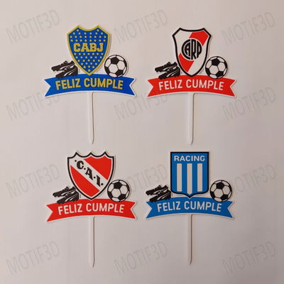 Topper Futbol Feliz Cumple Chico