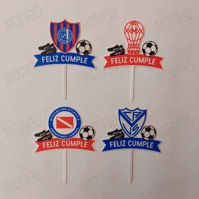 Topper Futbol Feliz Cumple Chico