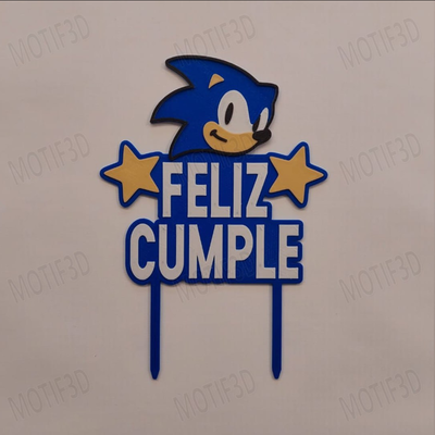Topper Sonic Feliz Cumple