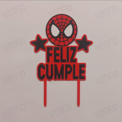 Topper Hombre Araña Feliz Cumple 