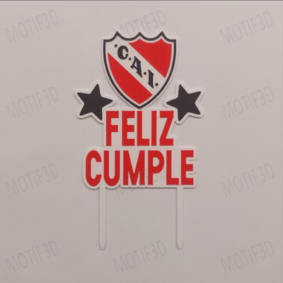 Topper Independiente Feliz Cumple