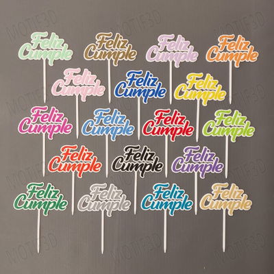 Pinche Topper Feliz Cumple Grande 2 Colores