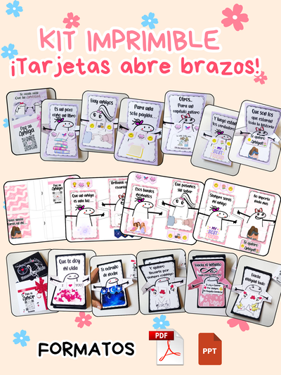 KIT IMPRIMIBLE TARJETAS ABRE BRAZOS