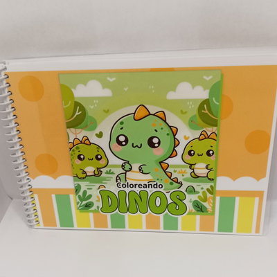 Libro de colorear Dinos tapa blanda