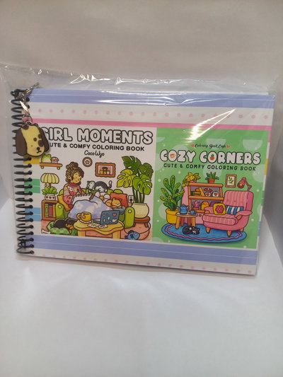 2 en 1 libros de colorear "GIRLS MOMENTS Y COZY CORNERS