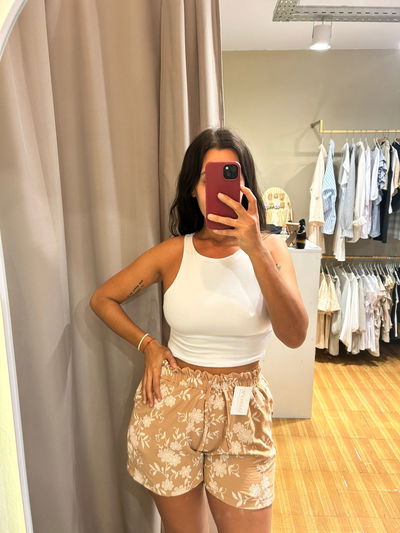 Short lino estampado 