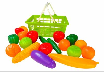 Canasto con frutas y verduras 