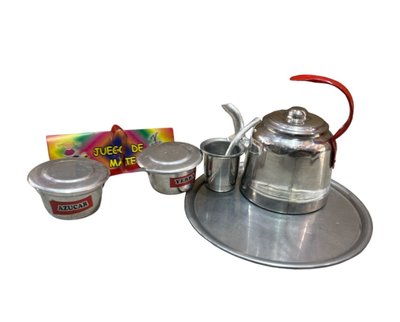 Juego de mate de aluminio con bandeja 