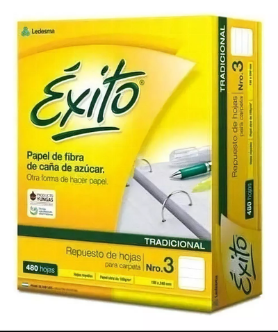 Hojas de carpeta Exito x 480 hojas 