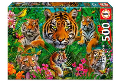 Rompecabezas de 500 piezas Jungla de Tigres 