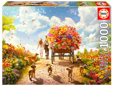 Rompecabezas 1000 piezas Carro de Flores 