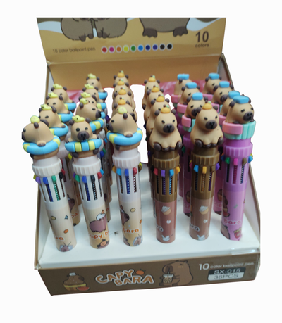 Lapicera Capibara con 10 colores