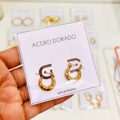 Argollas Marie ACERO DORADO