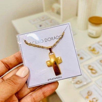 Conjunto Cruz Grande ACERO DORADO