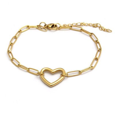 Pulsera Corazon 18cm ACERO DORADO