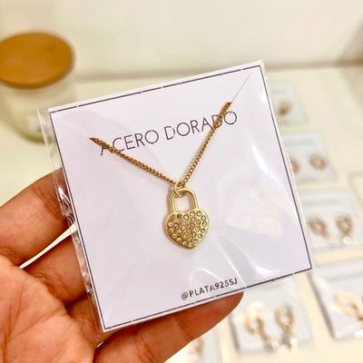 Conjunto Candado ACERO DORADO