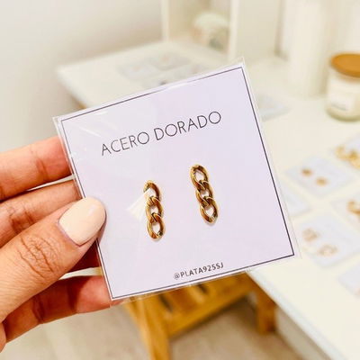 Aros Eslabones ACERO DORADO