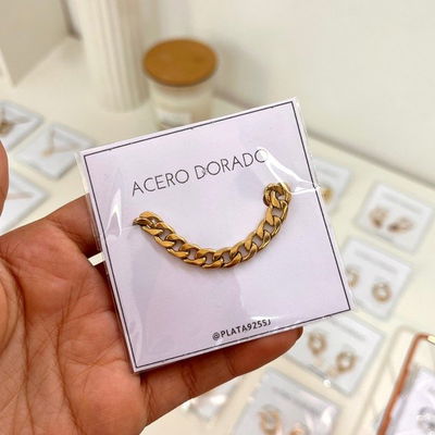 Pulsera Eslabones ACERO DORADO