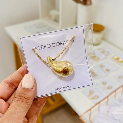 Conjunto Gotita 40cm ACERO DORADO