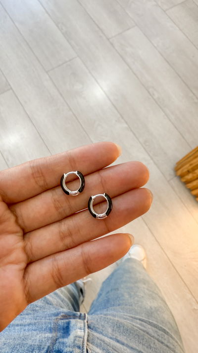 Argollas Esmaltadas Negras