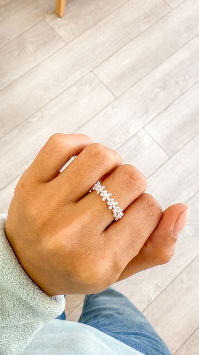 Anillo Flores Rosa T14 T17