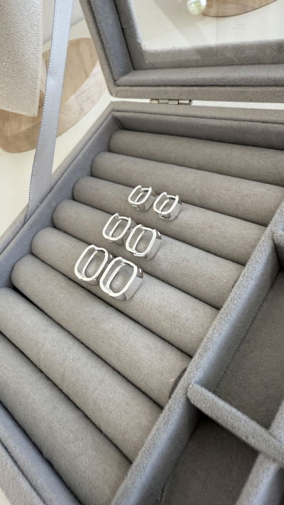 Argollas Cuadradas (PLATA LAMINADA)