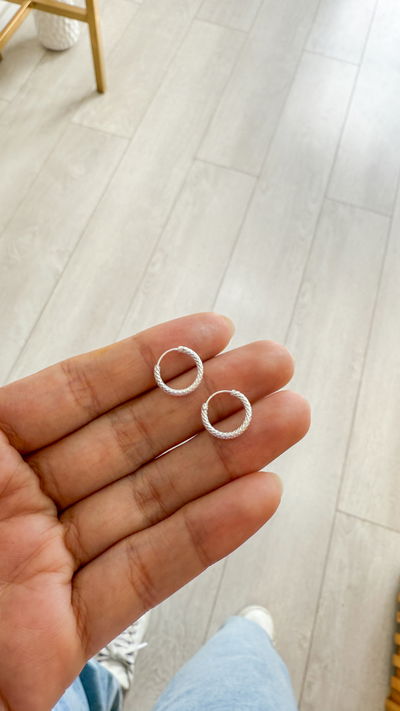 Argollas Cubanas Labradas (par) 1,2cm